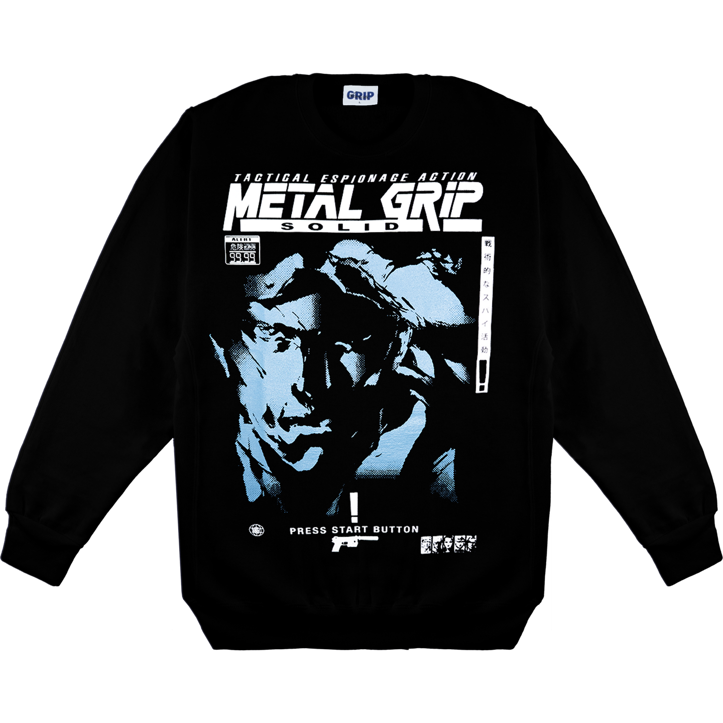 Metal Grip Crewneck Black